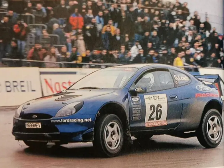 Sebastien Loeb captured here in 1999 racing this Ford Puma S1600 at the Memorial Bettega rally.