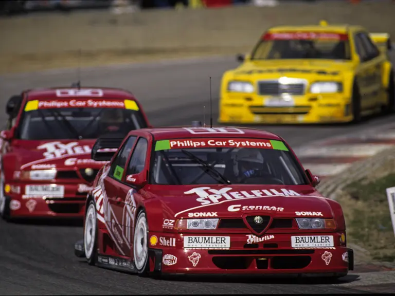 Christian Danner leads Schübel Engineering team-mate Giorgio Francia in the April 1994 season-opening DTM round at Zolder.
