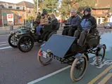 The Milwaukee Steam Racer makes progress as it is pictured participating in the 2013 London to Brighton Veteran Car Run.