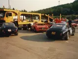 Chassis no. 2237 (far left) appears alongside a handful of other significant Ferrari's at an event in the 1990s.