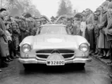  Olle Persson and codriver Rune Bertilsson pictured with the Gullwing at the start of the 1955 Rally of the Midnight Sun.