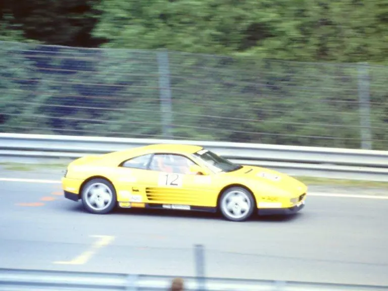  Chassis 93646 driven by Christian Heinkele at the Circuit de Spa-Francorchamps in the 1993 Ferrari Challenge.