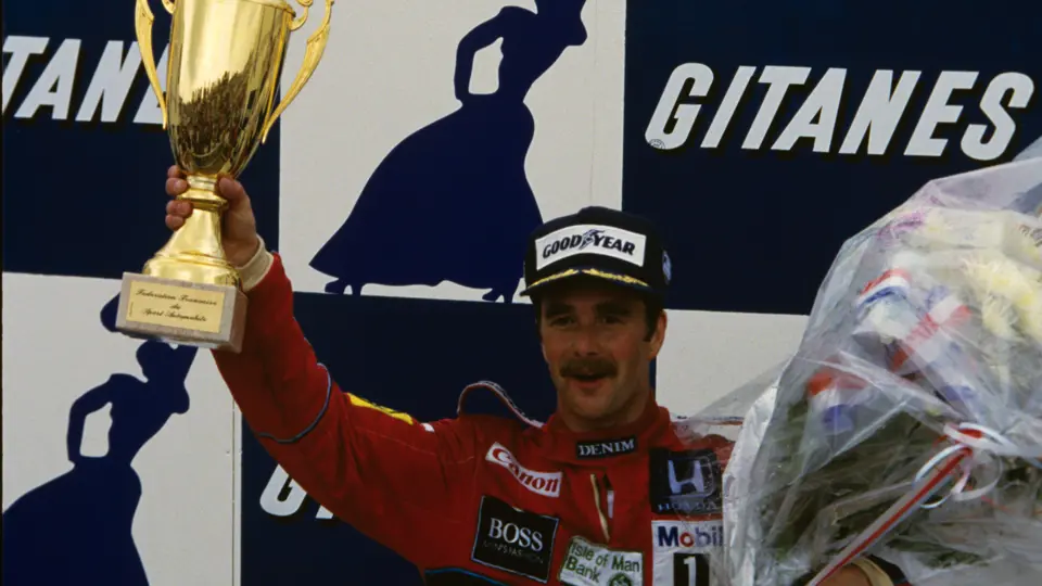 French GP Circuit Paul Ricard France 1986
Podium Nigel Mansell Williams FW11 wins the race, Alan Prost Mclaren MP4/2c is 2nd and Nelson Piquet Williams FW11 3rd
© Formula One Pictures / Picture by John Townsend. Office tele (+36)26 322 826 Hungarian mobile (+36) 70 776 9682. UK Mobile +44 7747 862606 www.f1pictures.com.
Vat Number 221 9053 92
French GP Circuit Paul Ricard France 1986
Podium Nigel Mansell Williams FW11 wins the race, Alan Prost Mclaren MP4/2c is 2nd and Nelson Piquet Williams FW11 3rd
© Formula One Pictures / Picture by John Townsend. Office tele (+36)26 322 826 Hungarian mobile (+36) 70 776 9682. UK Mobile +44 7747 862606 www.f1pictures.com.
Vat Number 221 9053 92