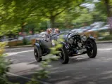 The Bentley is captured participating in the Classic Days event at Schloss Dyck.