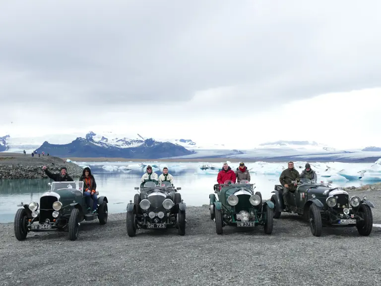 The Godehardt family made friends in classic car circles around the world, pictured here in Iceland.