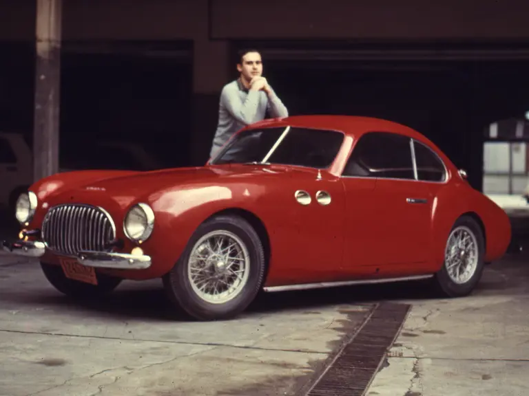 Previous owner Enrique Escobar poses with the Cisitalia 202 SC in September 1972.