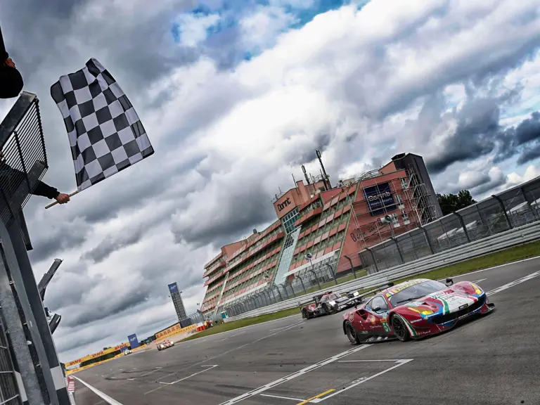 Chassis 3816 crosses the finish line as a class-winner at the 2017 6 Hours of Nürburgring.