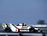 The Toleman is seen here in Rio de Janeiro, the scene of Senna’s maiden F1 race.
