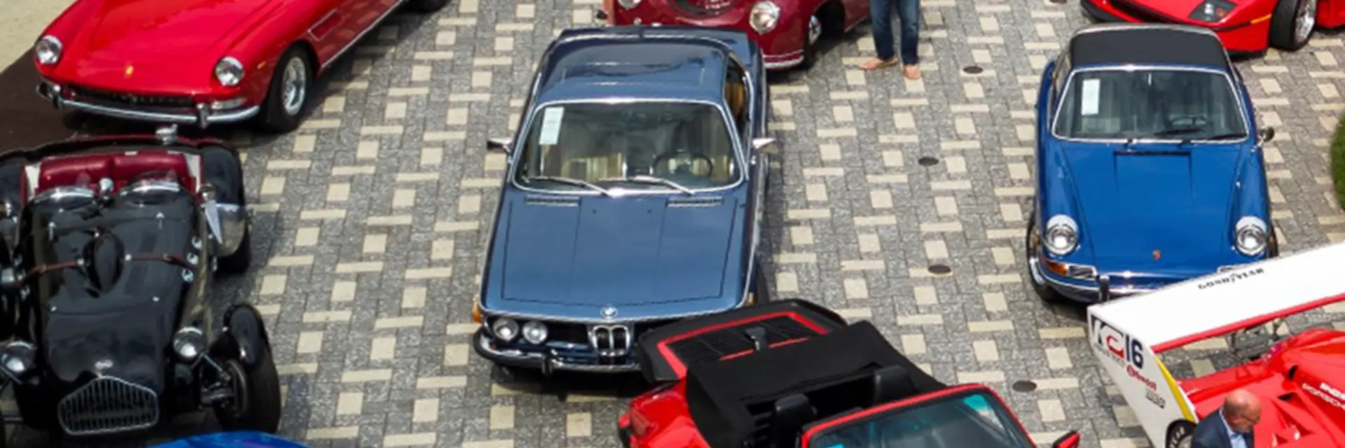 Spectators viewing lots on display at RM Sothebys Live Monterey Auction Preview 2021