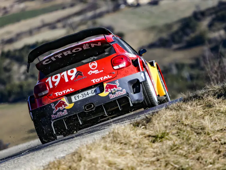 Sesbastien Ogier and Julien Ingrassia testing the Citroen C3 WRC, south of France on january 15, 2019