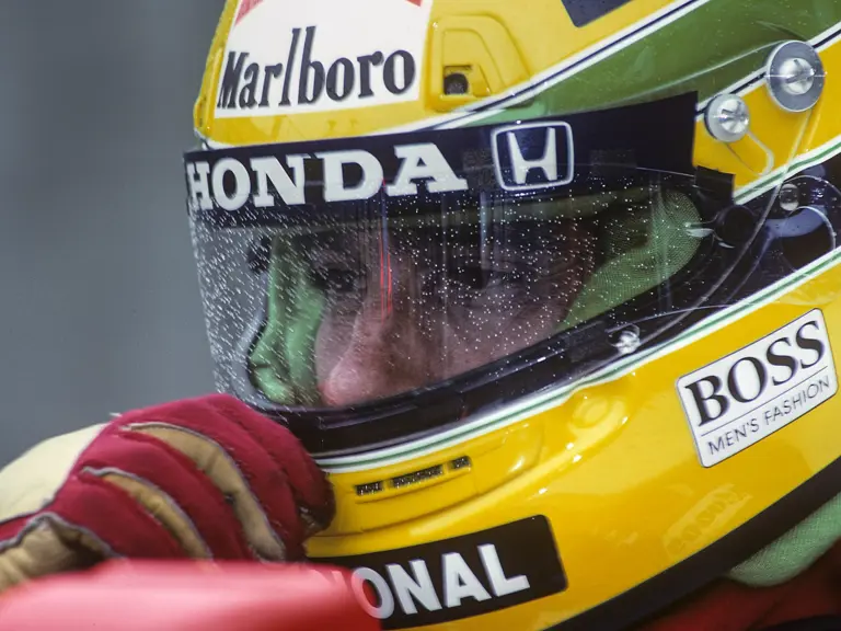 Ayrtona Senna as seen just prior to the 1991 Brazilian Grand Prix.