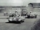 The Lotus leads a varied field at Crimond Autodrome in June 1956. By coincidence, this race marked Jim Clark’s competitive bow. The Scotsman drove the DKW with the race number ‘4’ (behind).