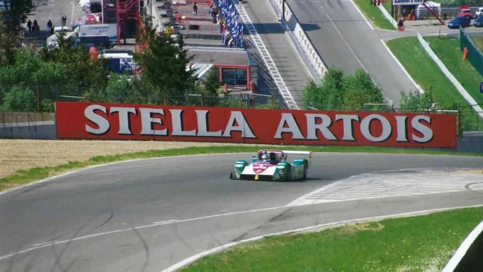 Rising up Eau Rouge, the Ferrari 333 SP driven by Sospiri and Collard finished 2nd overall at the SportsRacing World Cup Spa in 1999.