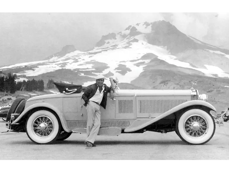 Visibly exhilarated from his ascent of Mt. Hood, Sergio Franchi poses proudly with the jewel of his collection.