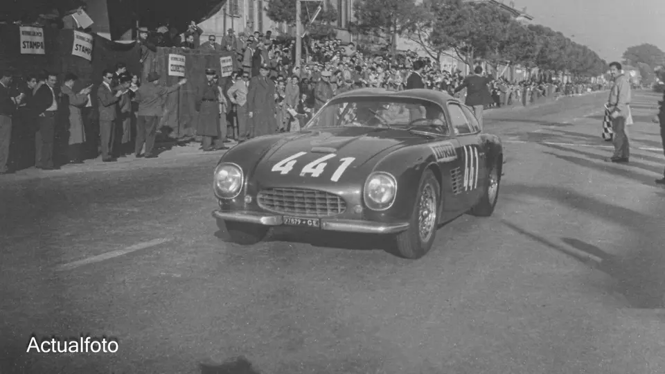Mille Miglia: 0665 GT at the 1957 Mille Miglia, where it placed 6th overall and 2nd in class. Mille Miglia: 0665 GT at the 1957 Mille Miglia, where it placed 6th overall and 2nd in class.