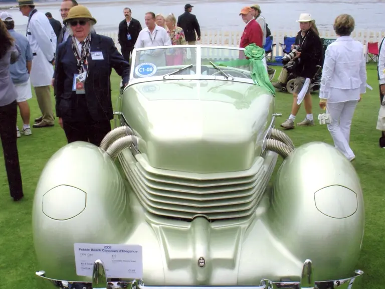The Cord on display with longtime owner Ric Simpson at the 2008 Pebble Beach Concours d'Elegance.