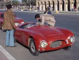 Taken in Buenos Aires, the 202 SC Coupe sits behind another Cisitalia on the way to a rally in 1972.