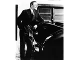 Buck Jones poses with his Speedster at Monogram Studios, 1939.