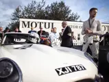 The Jaguar E-Type was driven by Jenson Button in The Stirling Moss Trophy at Goodwood Revival in 2021.