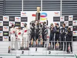 Pier Guidi Alessandro, Nielsen Nicklas, and Ledogar Come celebrate together having won the 2021 24 Hours of Spa.