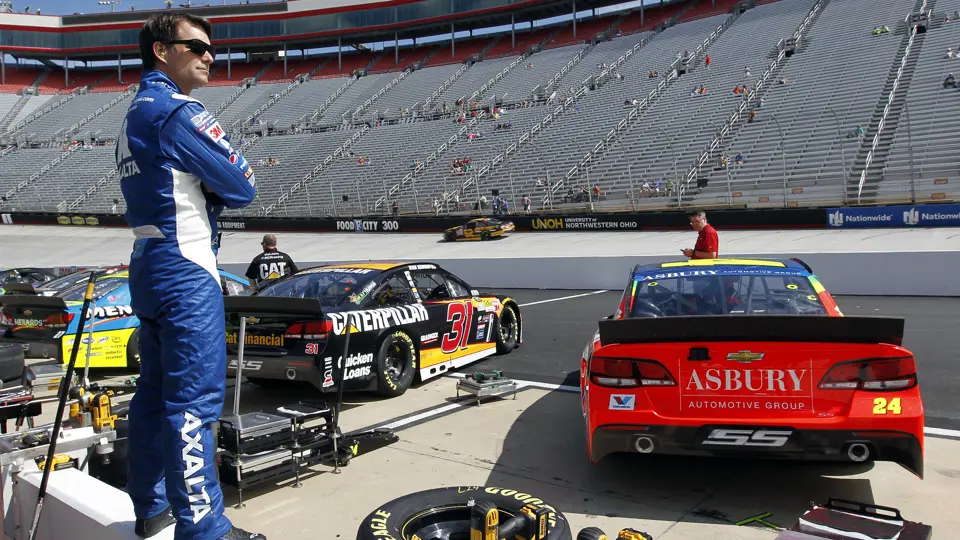 Jeff Gordon, #24, 2014 Chevrolet SS, NASCAR Sprint Cup Series, Irwin Tools Night Race, Bristol Motor Speedway, August 22, 2015.