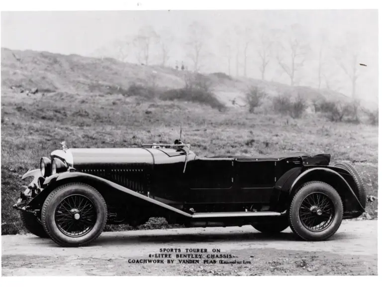 The Bentley is pictured in a period brochure (date unknown) wearing its Sports Tourer body by Vanden Plas. Courtesy of the Bentley Memorial Foundation