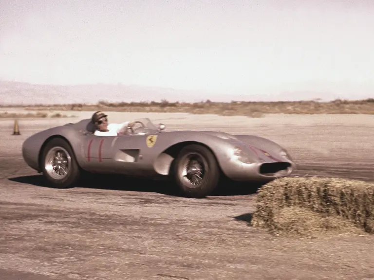John von Neumann behind the wheel of chassis no. 0680 MDTR at the 1958 Palm Springs Road Race.