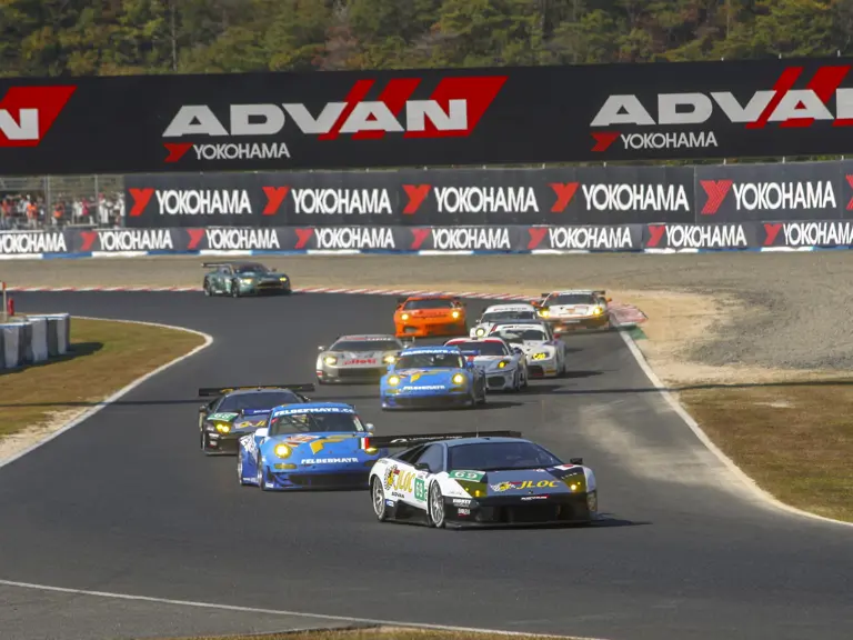 Seen here leading the pack at Okayama, chassis 61 won the GT1 class title in the 2009 Asian Le Mans Series.