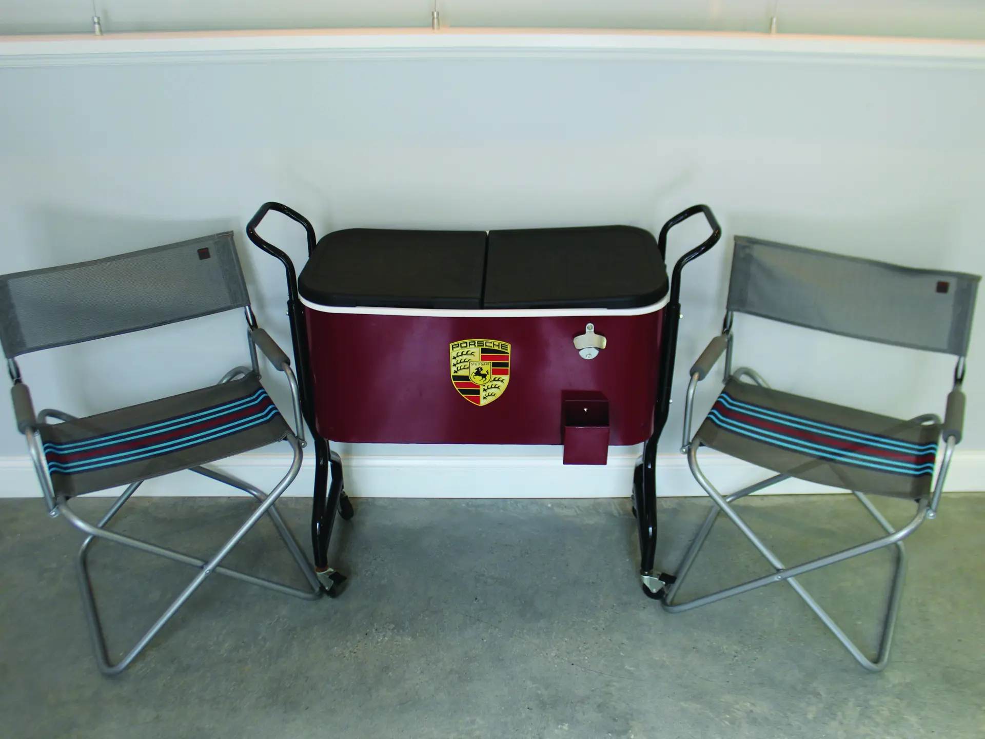 Porsche Cooler and Two Martini Racing Foldable Chairs | Fort Lauderdale ...