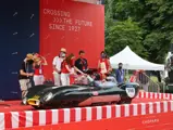 This Lotus Eleven crossing the podium at the 2021 Mille Miglia.