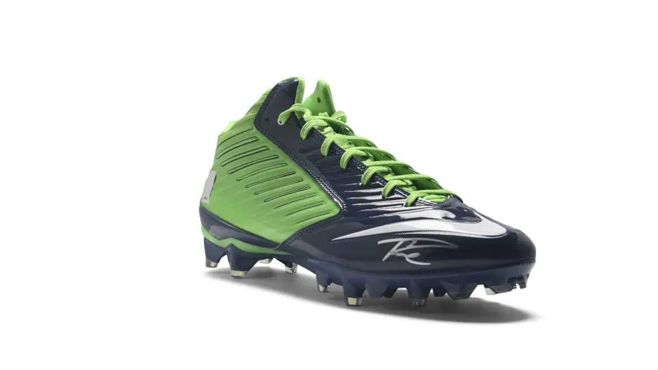Nike Vapor Speed 3/4 TD PF Mean Green / Navy Russell Wilson Signed