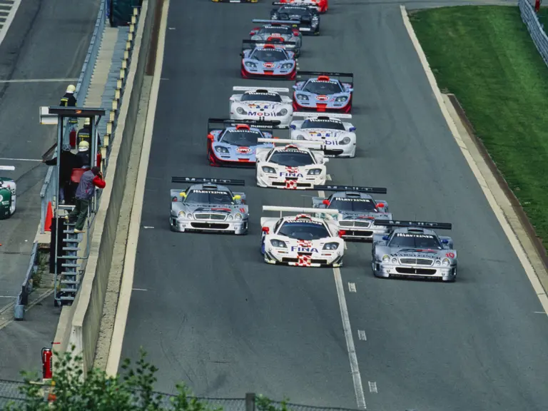 The CLK GTR GT1 at the 4 Hours of Spa-Forancorchamps in 1997, where it placed 2nd overall.