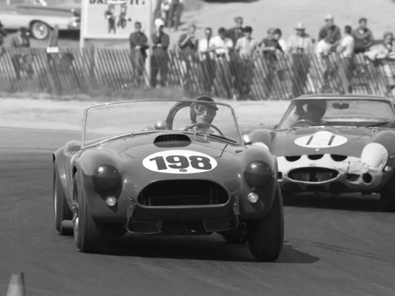Ken Miles pilots CSX 2129, #198, in the Laguna Seca Championship Road Races, Monterey, California, June 1963.