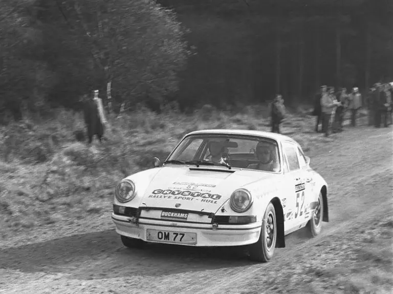 Harold Morley behind the wheel of the 2.7 RS at the 1973 RAC rally, where he finished 2nd in class.