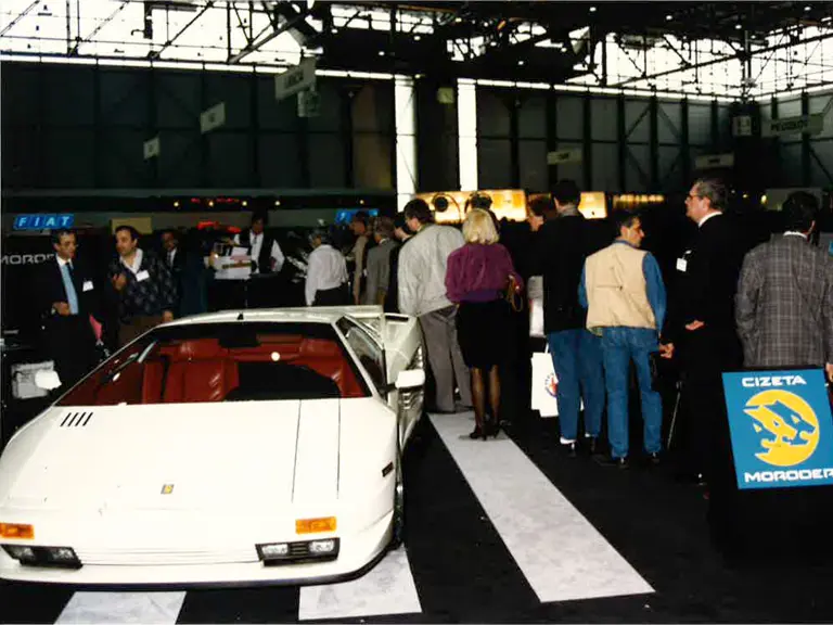 The Cizeta-Moroder V16T at the 1989 Geneva Auto Salon.