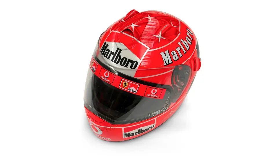 Michael Schumacher Schuberth Signed Motorcycle Helmet and Bag