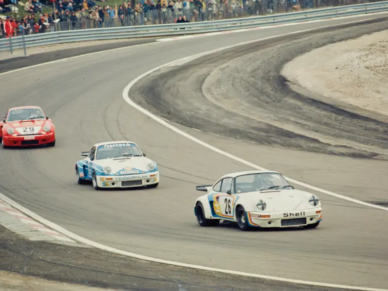 Clemens Schickentanz behind the wheel of the RSR at Dijon in 1975.