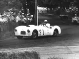 The BMW is driven by E.J. Tobin at the SCCA National Bridgehampton Road Races in May 1952. The car can be seen passing Dave Garroway’s Jaguar SS 100 and the Ferrari 212 of Charles Moran.