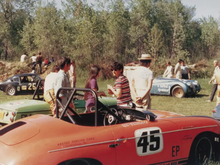Early owner Ed Parlett racing his Speedster in the 1970s.
