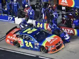 Jeff Gordon, #24, 2014 Chevrolet SS, NASCAR Sprint Cup Series, Irwin Tools Night Race, Bristol Motor Speedway, August 22, 2015.