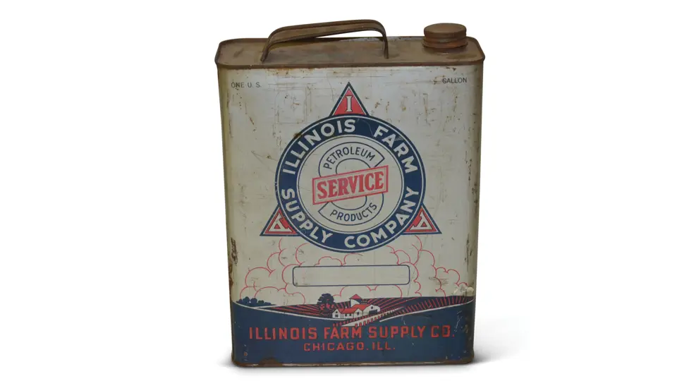 "Illinois Farm Supply Company" Motor Oil One Gallon Flat Metal Can ...