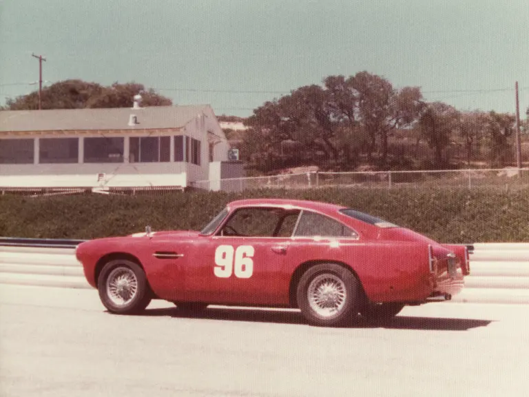 The DB4, captured here in 1976 at Laguna Seca Circuit in California.