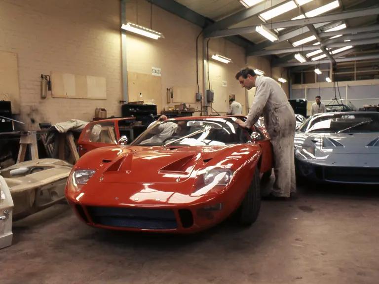 Finishing touches being made to P/1058 at the Ford Advanced Vehicles factory in Slough.