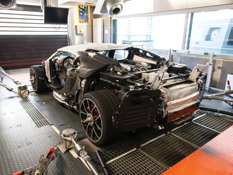 Chassis 069 during production at Bugatti’s facilities in Molsheim, France.