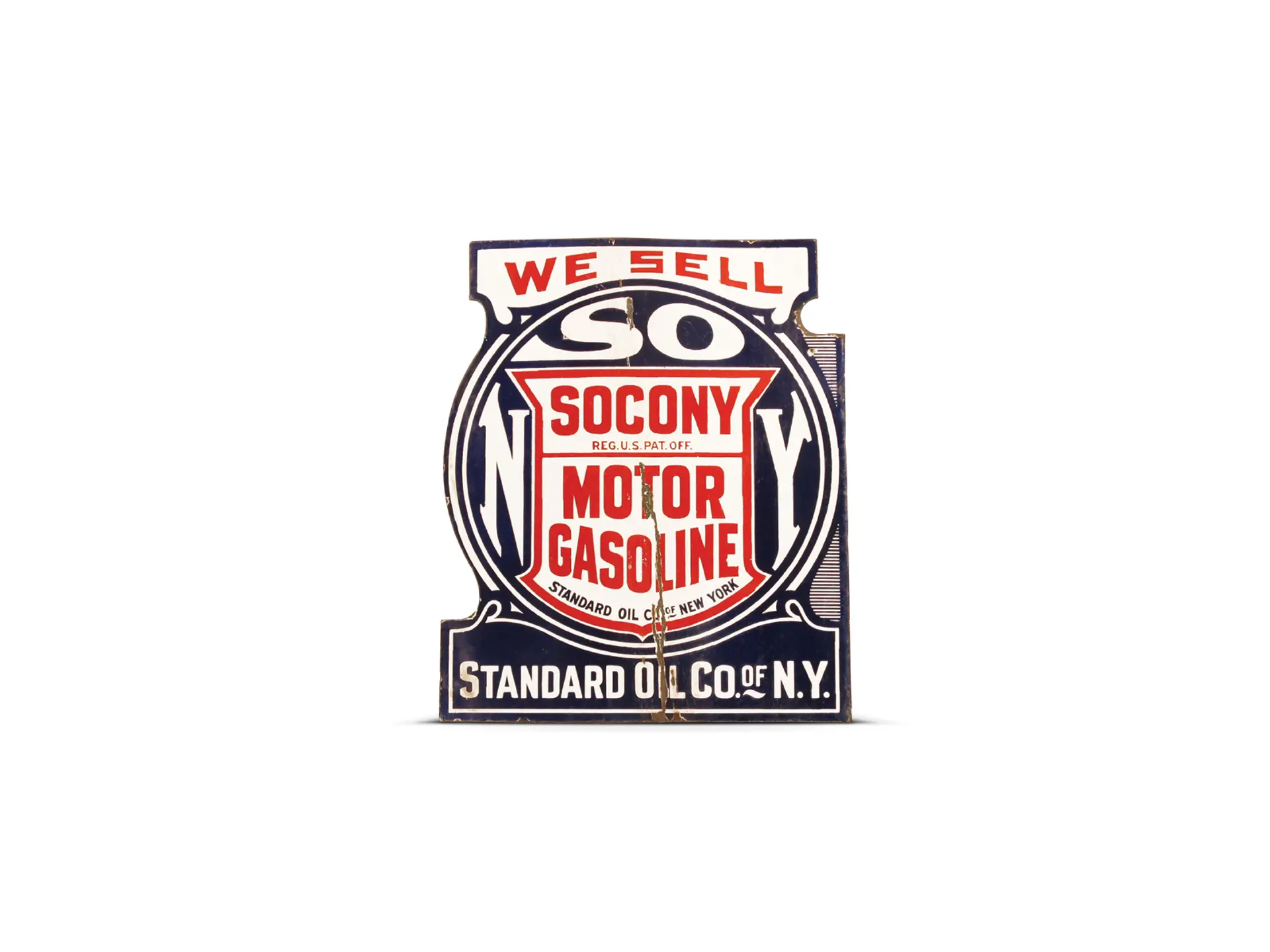 Socony Motor Gasoline Porcelain Flange Sign | Auburn Memorabilia ...