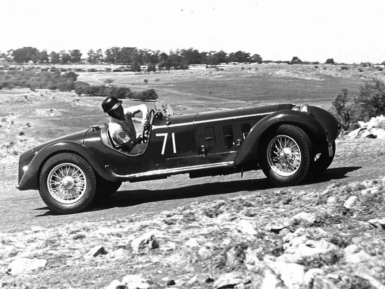 Hugh Gearing and 0312901 competing in the Krugersdorp Hillclimb, South Africa, ca. 1960s.