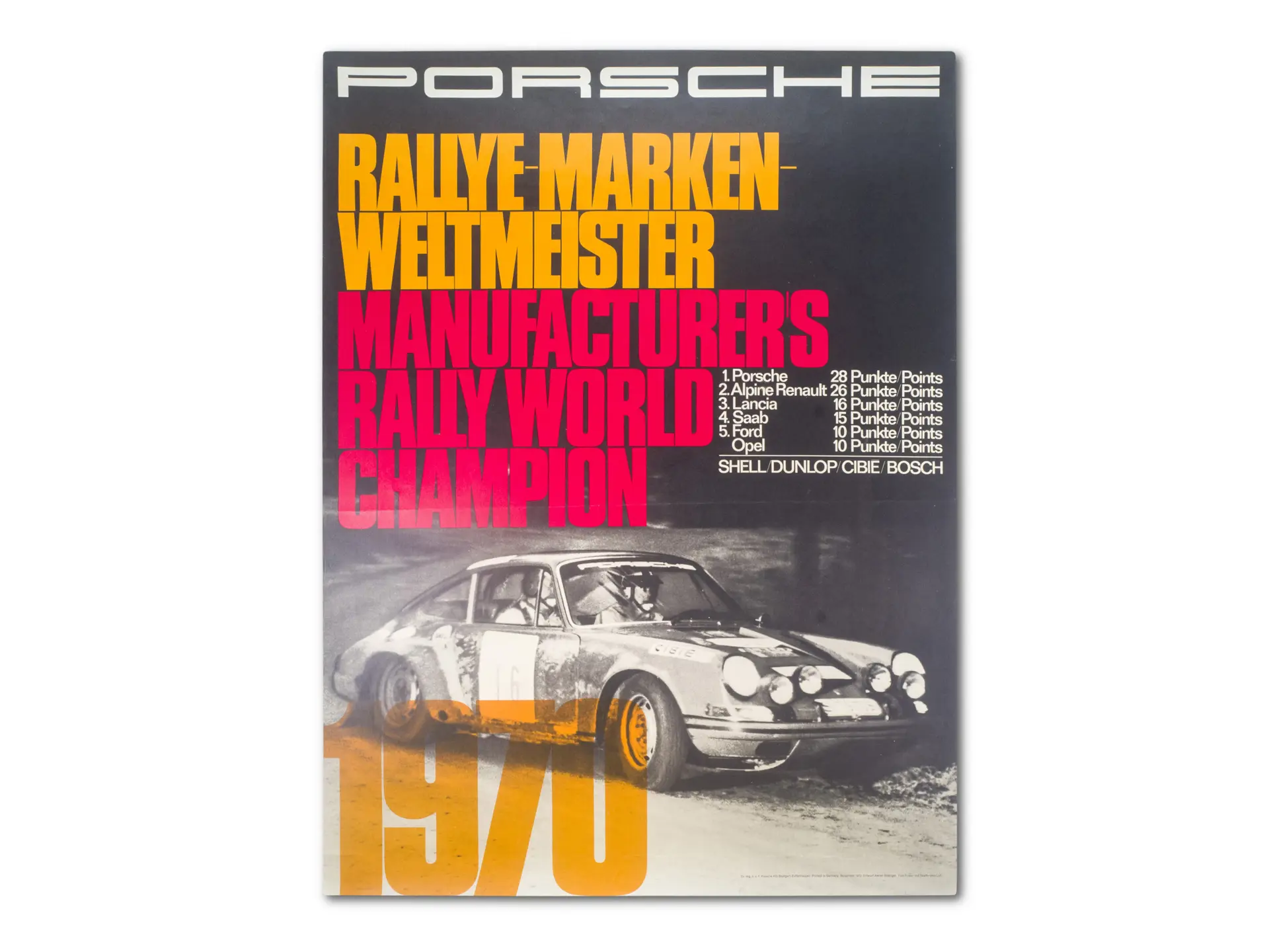 AFFICHE 1ER RALLYE Aquitaine Pays Basque. Porsche 911 Rothmans de B. Béghin EUR 20,00 - FR