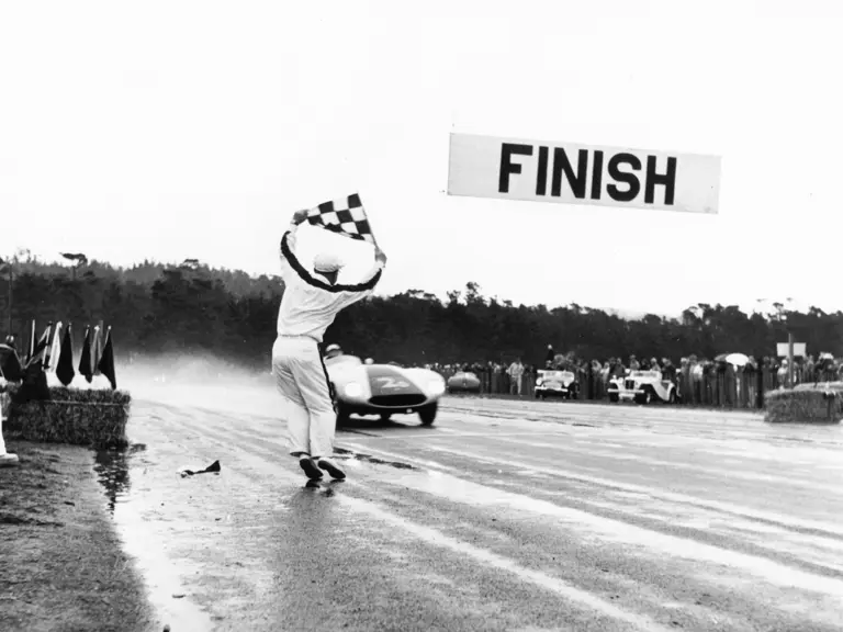 Chassis no. 0510M at Pebble Beach in 1955, where it placed 1st overall in the Del Monte Trophy race.