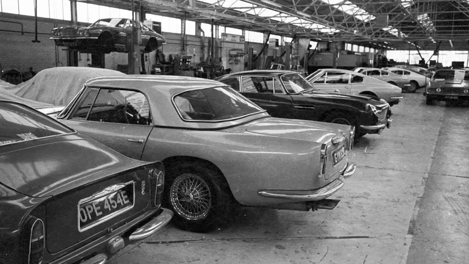 Chassis 2308/R captured at the factory in the late-1960s, sporting a rare hardtop.