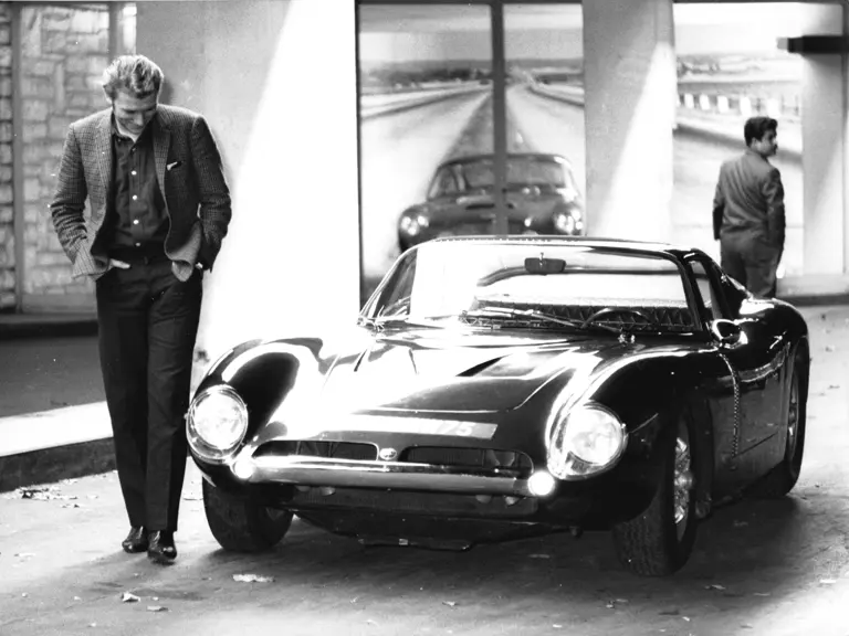 Johnny Hallyday admires his Iso Grifo A3/C in Paris.